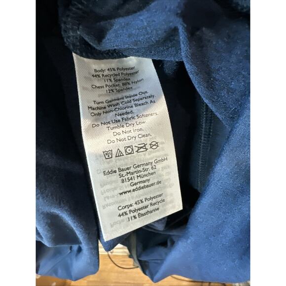 Eddie Bauer Blue Men's Reso Tech Full-Zip Mock Neck Jacket Moisture Wicking NEW - Picture 7 of 9